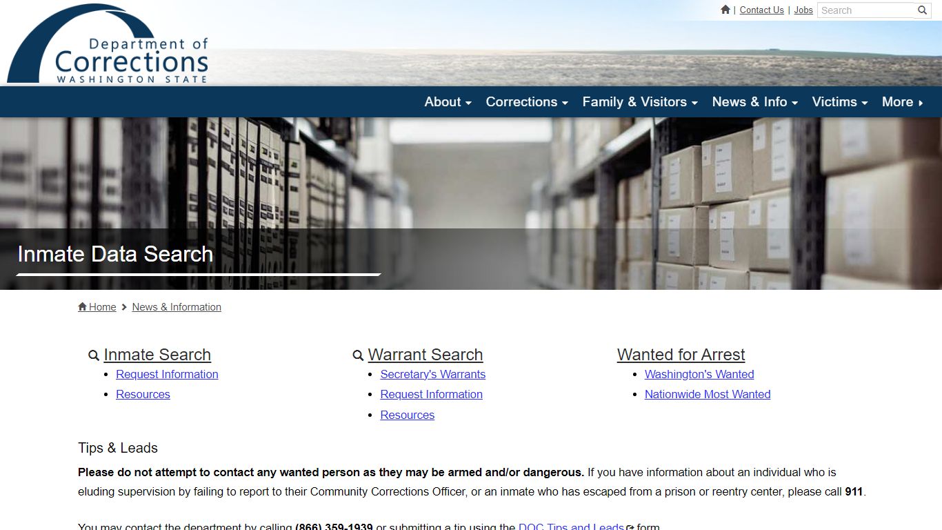 Inmate Data Search | Washington State Department of Corrections